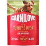 Корм вологий Carnilove Pate з індичкою, качкою та тимофіївкою для собак 300г