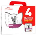 Набір корму Royal Canin Renal для котів із захворюваннями нирок сухий 2кг + вологий 4шт*85г