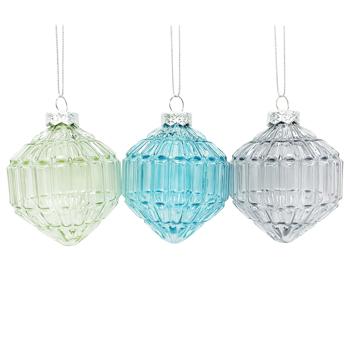 Actuel Diamond Glass Christmas Tree Decoration 6.5cm in assortment