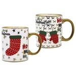 Чашка Новогодняя с золотом 350мл в ассортименте