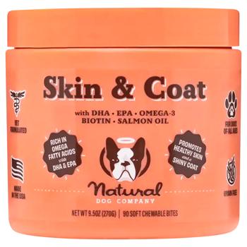 Витамины для собак Natural Dog Company Skin&Coat для кожи и шерсти 90шт