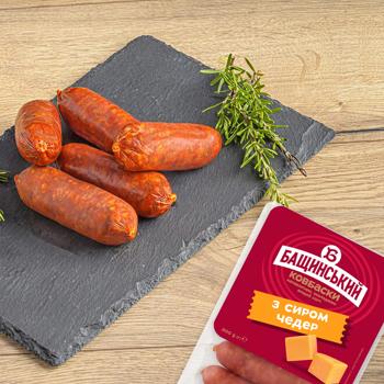 Ковбаски Бащинський з сиром Чедер напівкопчені вищий сорт 200г - купити, ціни на Cупермаркет "Харків" - фото 4