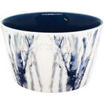 Blue Wood Ceramic Salad Bowl