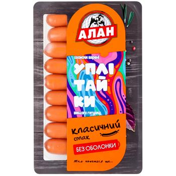 Alan Uplitayki Boiled Sausages without Casing High Grade 250g - buy, prices for Ideal - photo 1