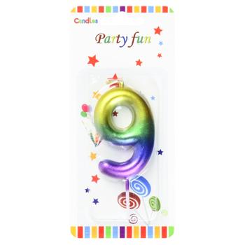 Party Fun Colored Number 9 Cake Candle - buy, prices for COSMOS - photo 1