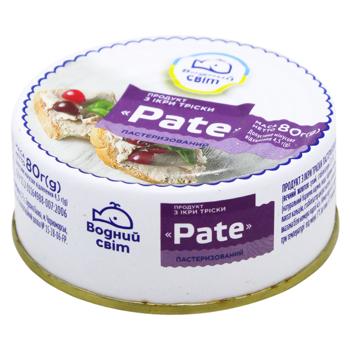 Продукт из икры трески Водний Світ Pate 80г