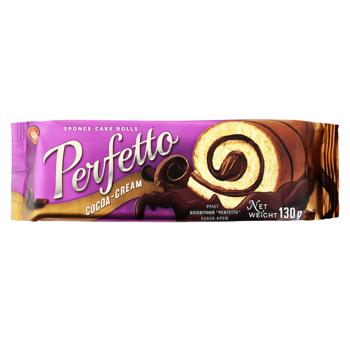 Biscuit Chocolate Perfetto Cocoa Cream Sponge-Сake Roll 130g - buy, prices for COSMOS - photo 2