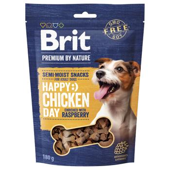 Ласощі для cобак Brit Premium Happy Chicken Day напівм'які з куркою та малиною 180г - купити, ціни на MasterZoo - фото 1