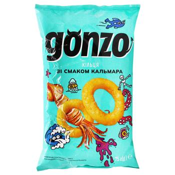 Кільця кукурудзяні Gonzo зі смаком кальмара 75г - купити, ціни на Ідеал - фото 1