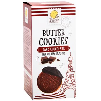 Печиво Pierre Biscuiterie вершкове з чорним шоколадом 135г - купити, ціни на - фото 2