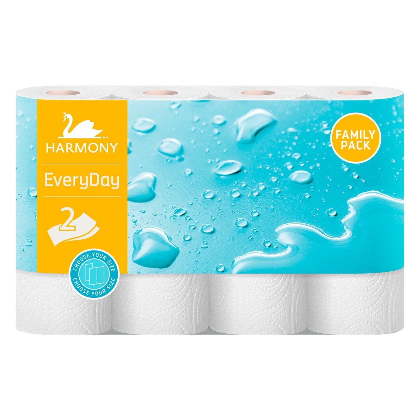 

Полотенца бумажные Harmony Everyday Family Pack двухслойные 4шт