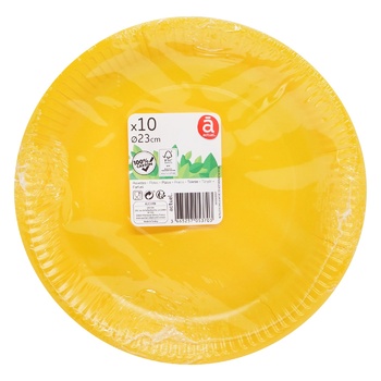 Actuel Dinner Yellow Plate 23cm 10pcs - buy, prices for Auchan - photo 2