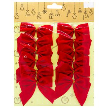 Бант декоративный Chomik текстиль бархат красный 12шт - купить, цены на За Раз - фото 1