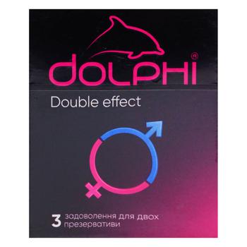 Презервативи Dolphi Double Effect з крапками та ребрами пролонг з розігріваючим змащувачем 3шт - купити, ціни на NOVUS - фото 2