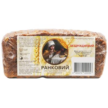 Хліб Ранковий бездріжджовий пшенично-житній на живій заквасці 400г - купити, ціни на МегаМаркет - фото 1