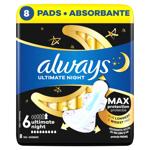 Always Ultimate Night Sanitary Pads size 6 8pcs