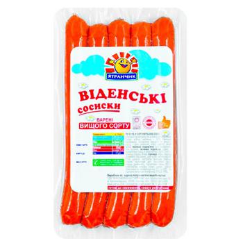 Сосиски Ятрань Віденські варені заморожені вищий сорт 1кг - купити, ціни на METRO - фото 1