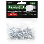 Заклепка Apro алюминиевая вытяжная 3,2*10мм 50шт