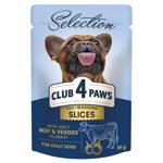 Club 4 Paws Premium Selection Wet Food with Beef and Vegetables for Dogs of Small Breeds 85g