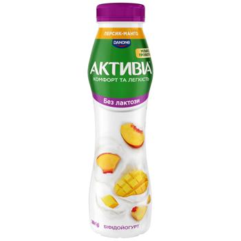 Aktivia Peach-Mango Lactose-Free Bifidoyogurt 0.8% 260g - buy, prices for COSMOS - photo 1