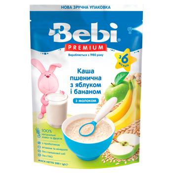 Каша молочна Bebi Premium пшенична з яблуком та бананом для дітей з 6 місяців 250г - купити, ціни на Ідеал - фото 1