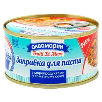 Заправка для пасти Аквамарин з морепродуктами у томатному соусі 185г - купити, ціни на МегаМаркет - фото 1