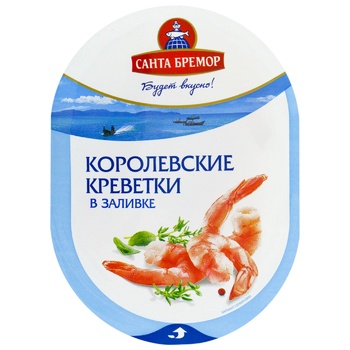 Креветки Королівські Санта Бремор м'ясо в заливці 180г - купити, ціни на ULTRAMARKET - фото 1