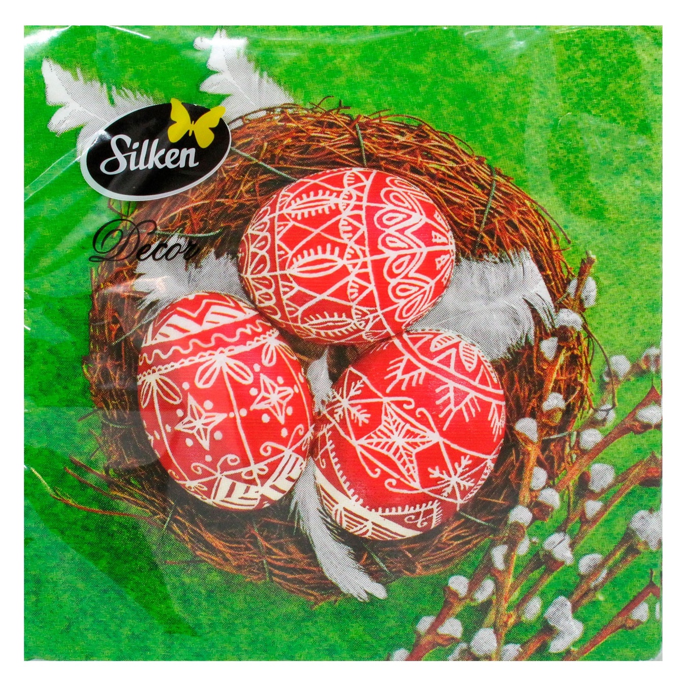 

Салфетки Silken бумажные Пасхальное гнездо 33х33см 18шт