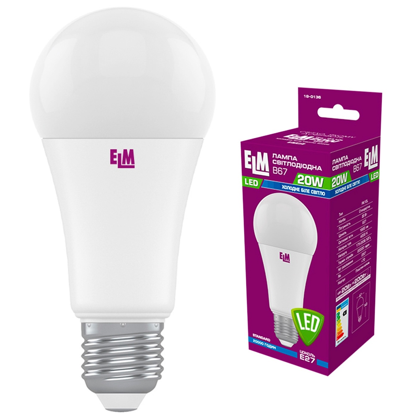 

Лампа ELM Led B67 20W PA10L E27 4000 18-0136