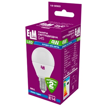 ELM Bulb Led Sphere 4W PA10 E14 4000 D45 18-0083 - buy, prices for ULTRAMARKET - photo 3