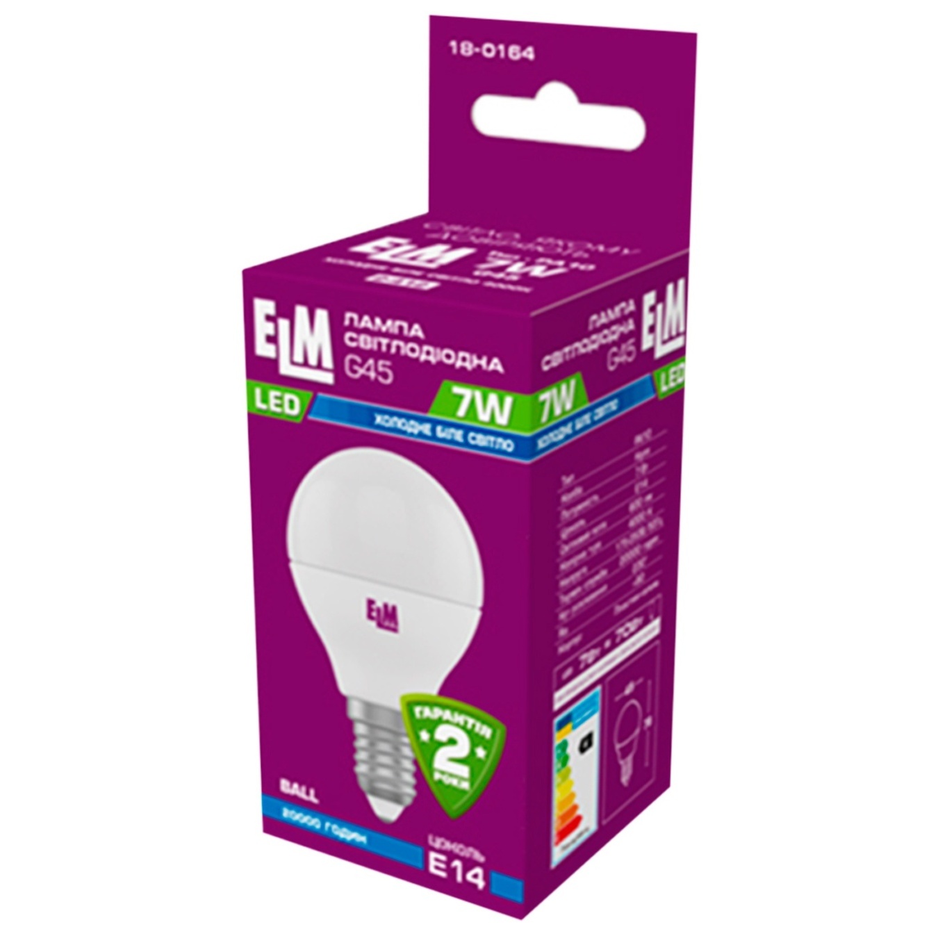 

Лампа ELM Led сфера 7W PA10S E14 4000 D45 18-0164