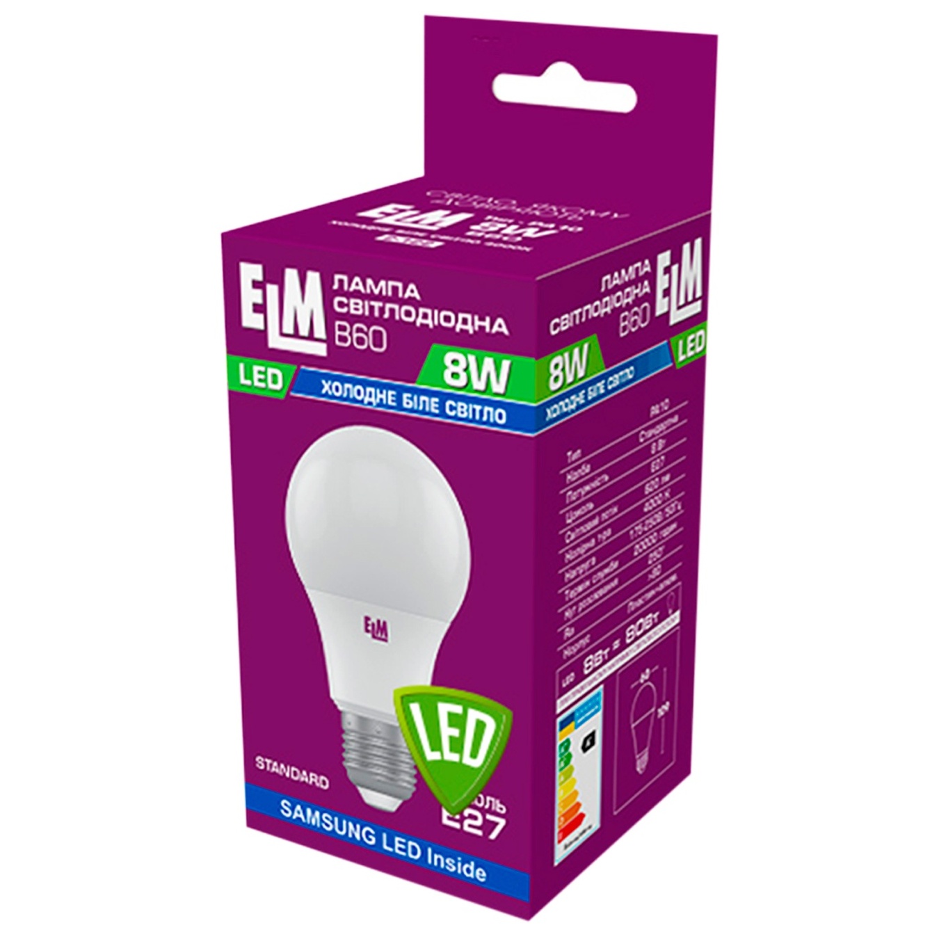 

Лампа ELM LED B60 8W PA10S E27 4000 18-0186