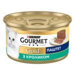 Корм влажный Gourmet Gold с кроликом для взрослых кошек 85г