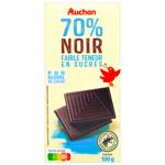 Шоколад чорний Auchan з низьким вмістом цукру 70% 100г