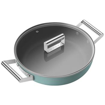 Сковорідка Smeg 50x з двумя ручками та кришкою матова смарагдово-зелена 28см - купити, ціни на WINETIME - фото 3
