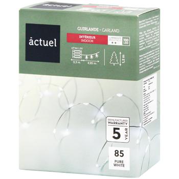 Actuel Dew 100LED White Battery-powered Garland 8 Programmes 5.25m - buy, prices for Auchan - photo 1