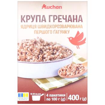 Крупа гречана Auchan ядриця 4шт*100г