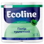 Туалетная бумага Eco Line белая 2-слойная 4шт