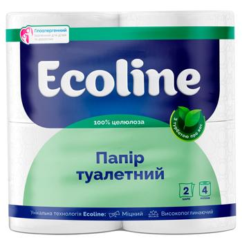 Туалетная бумага Eco Line белая 2-слойная 4шт - купить, цены на Восторг - фото 1