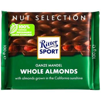 Шоколад молочный Ritter Sport Nut Selection с цельными миндальными орехами 100г