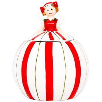 Банка керамічна Ангел 290 мл колір білий з червоним 834-428 BONADI 1 шт - купити, ціни на WINETIME - фото 1