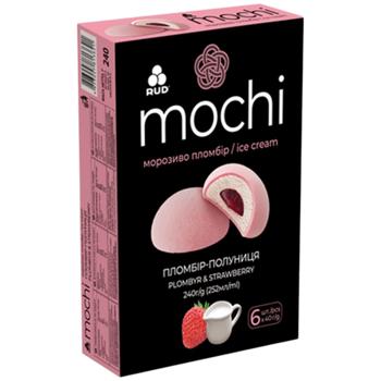 Морозиво Рудь Mochi пломбір-полуниця 240г - купити, ціни на Cупермаркет "Харків" - фото 1