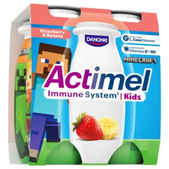 Actimel Strawberry-Banana Fermented Milk Product 1.4% 4*100g - buy, prices for COSMOS - photo 1