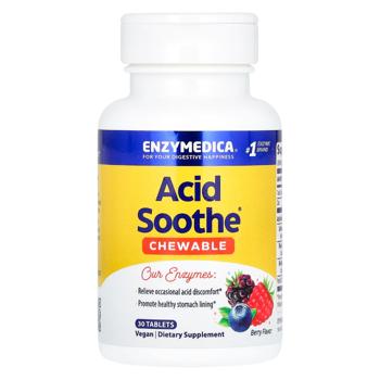 Enzymedica Acid Soothe Berry Flavored Reducing Stomach Acidity 30 chewables - buy, prices for Biotus - photo 1