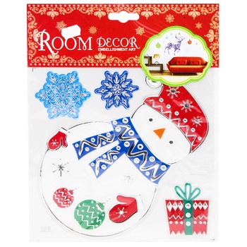 Наклейки на вікна новорічні 20х20см в асортименті - купити, ціни на - фото 2