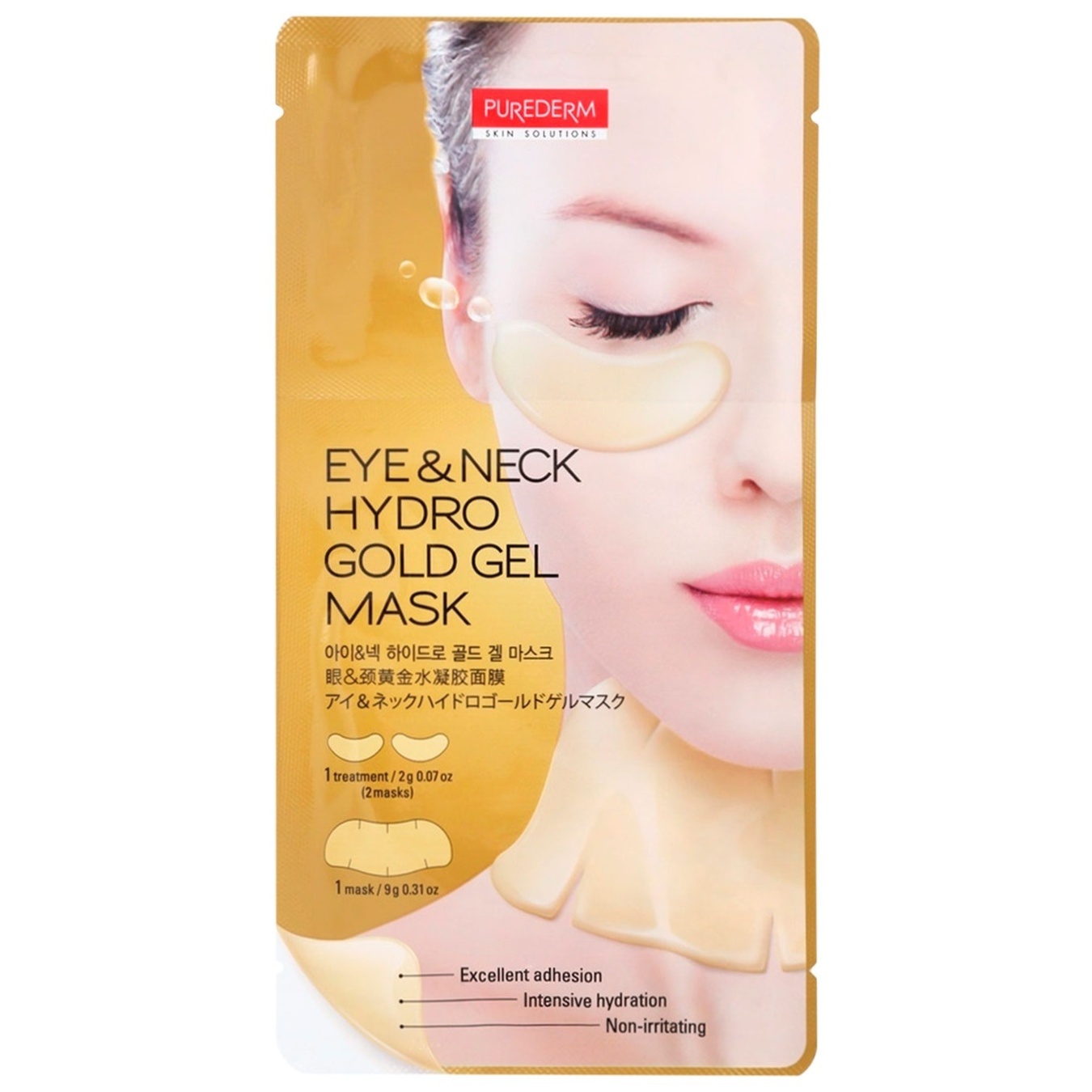 

Патчи для глаз и шеи Purederm с золотом 2шт 9г