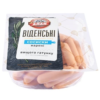 Alan Viennese Premium Boiled Sausages - buy, prices for Supermarket "Kharkiv" - photo 1