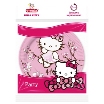 Тарелки бумажные Eventa hello kitty 6шт*18см - купить, цены на ULTRAMARKET - фото 3