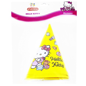 Колпаки бумажные Eventa Hello Kitty D13см 6шт - купить, цены на METRO - фото 2