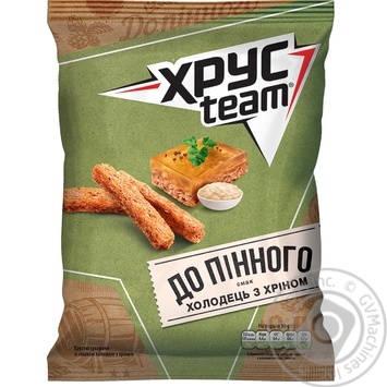 Сухарики Хрусteam со вкусом холодца с хреном 70г - купить, цены на NOVUS - фото 1